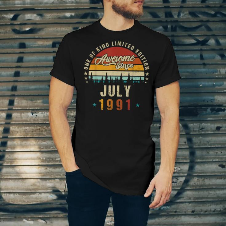 Vintage 31Th Birthday Awesome Since July 1991 Epic Legend Unisex Jersey Short Sleeve Crewneck Tshirt