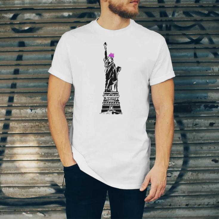 Statue Of Liberty Kitty Ears Resist Feminist Jersey T-Shirt