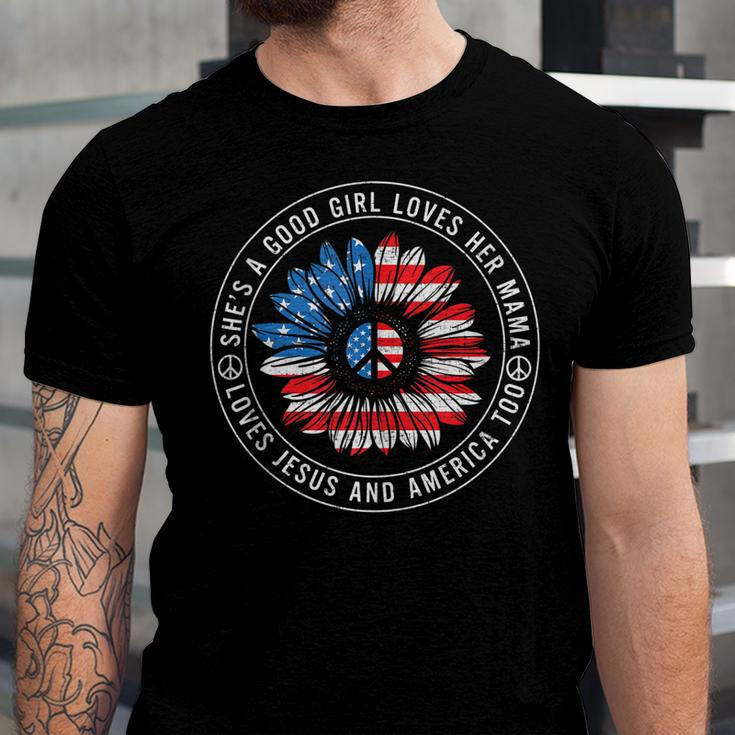 A Good Girl Loves Her Mama Jesus And America Too 4Th Of July Unisex Jersey Short Sleeve Crewneck Tshirt