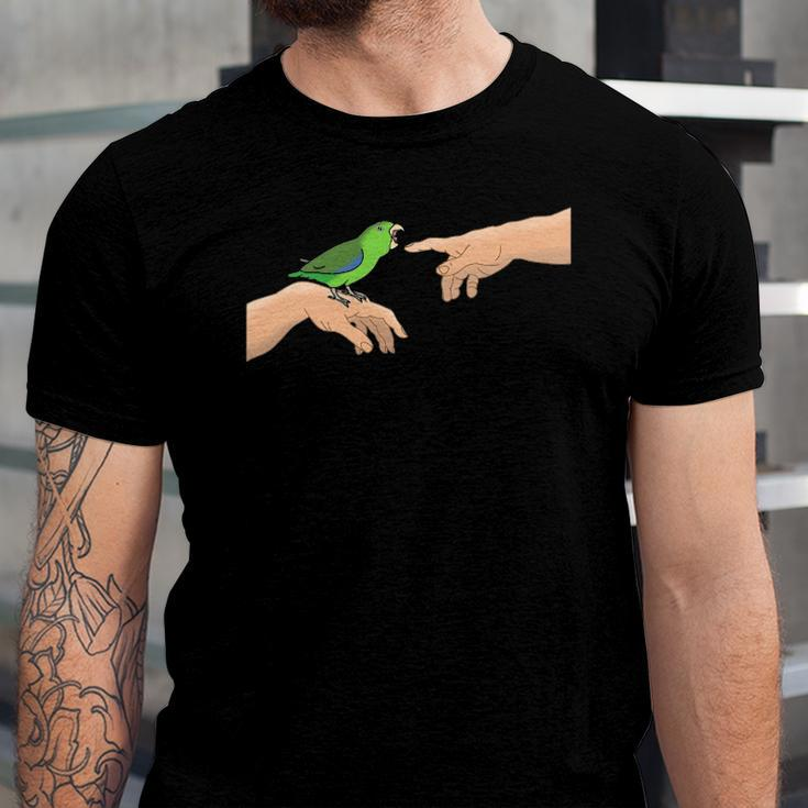 Michelangelo Angry Green Parrotlet Birb Memes Parrot Owner Jersey T-Shirt
