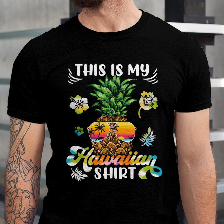 Pineapple This Is My Hawaiian Beach Aloha Hawaii Summertime Cool Gift Unisex Jersey Short Sleeve Crewneck Tshirt