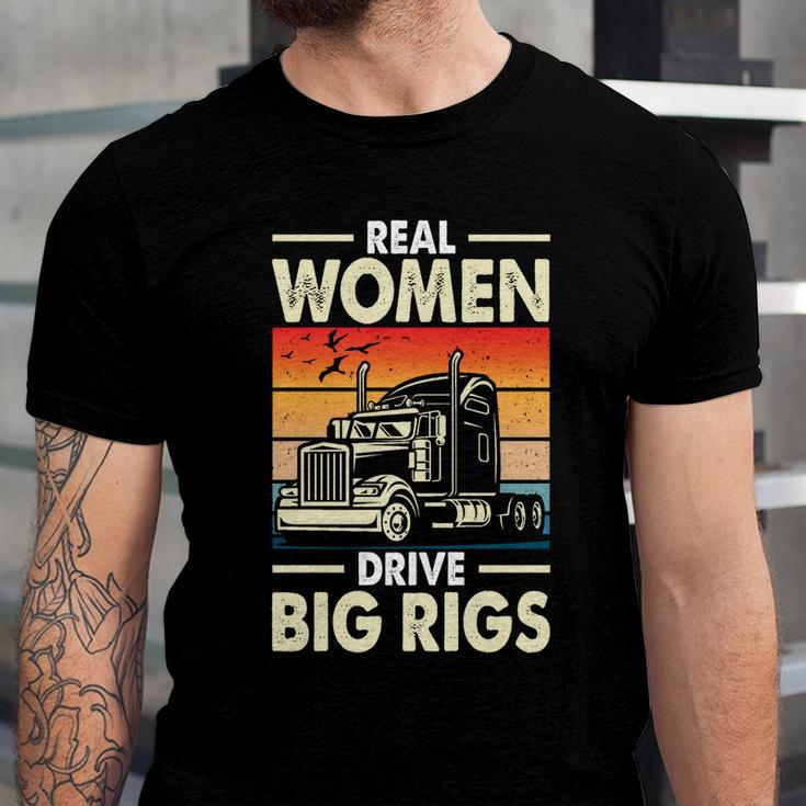 Truck Driver Gift Real Drive Big Rigs Vintage Gift Unisex Jersey Short Sleeve Crewneck Tshirt