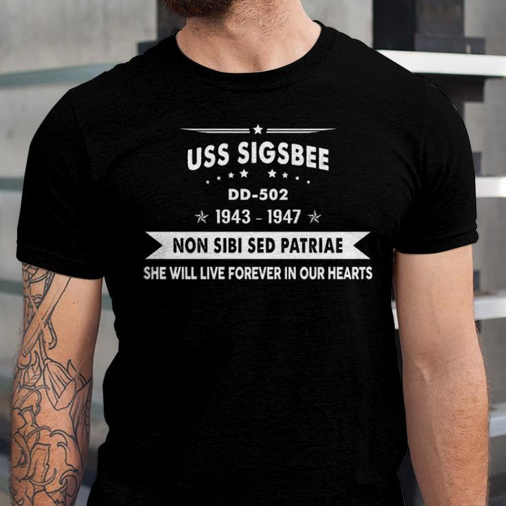 Uss Sigsbee Dd Unisex Jersey Short Sleeve Crewneck Tshirt