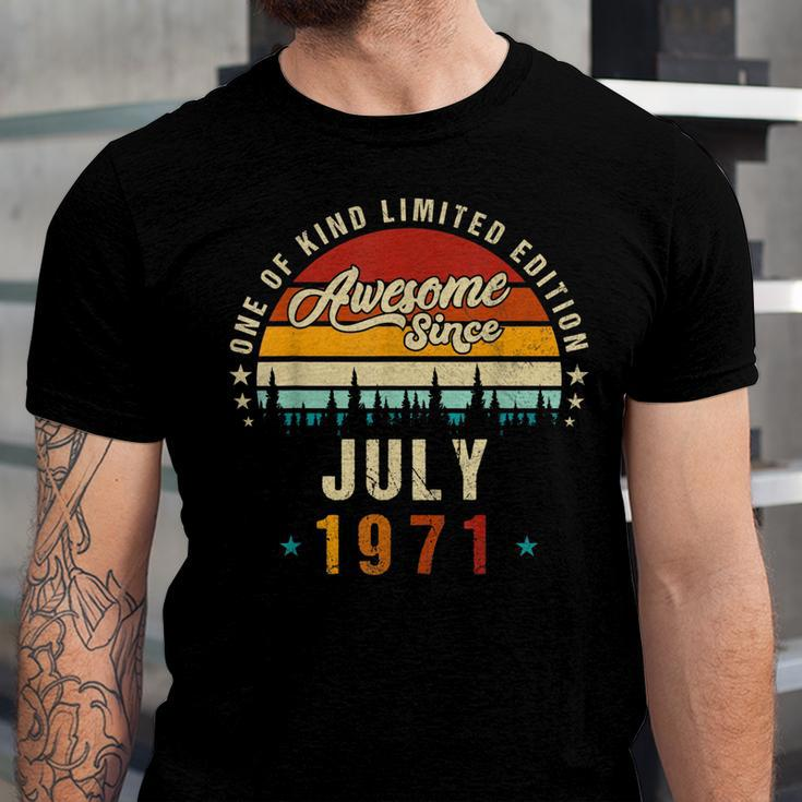 Vintage 51Th Birthday Awesome Since July 1971 Epic Legend Unisex Jersey Short Sleeve Crewneck Tshirt