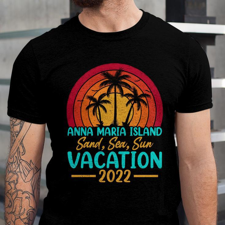Vintage Sunset Summer Vacation 2022 Anna Maria Island Beach Cool Gift Unisex Jersey Short Sleeve Crewneck Tshirt