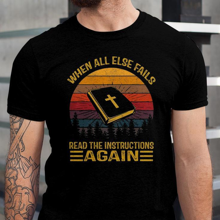 When All Else Fails Read The Instructions Again Christian Jersey T-Shirt