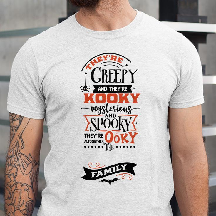 Halloween Trey_Re Creepy And They_Re Kooky Mysterious Black And Orange Men Women T-shirt Unisex Jersey Short Sleeve Crewneck Tee