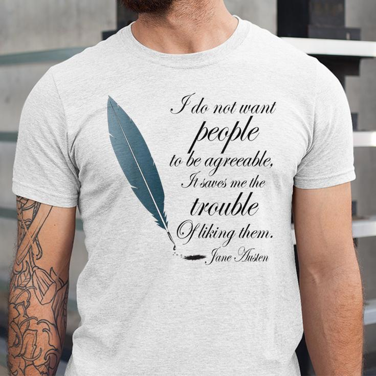Jane Austen Funny Agreeable Quote Unisex Jersey Short Sleeve Crewneck Tshirt