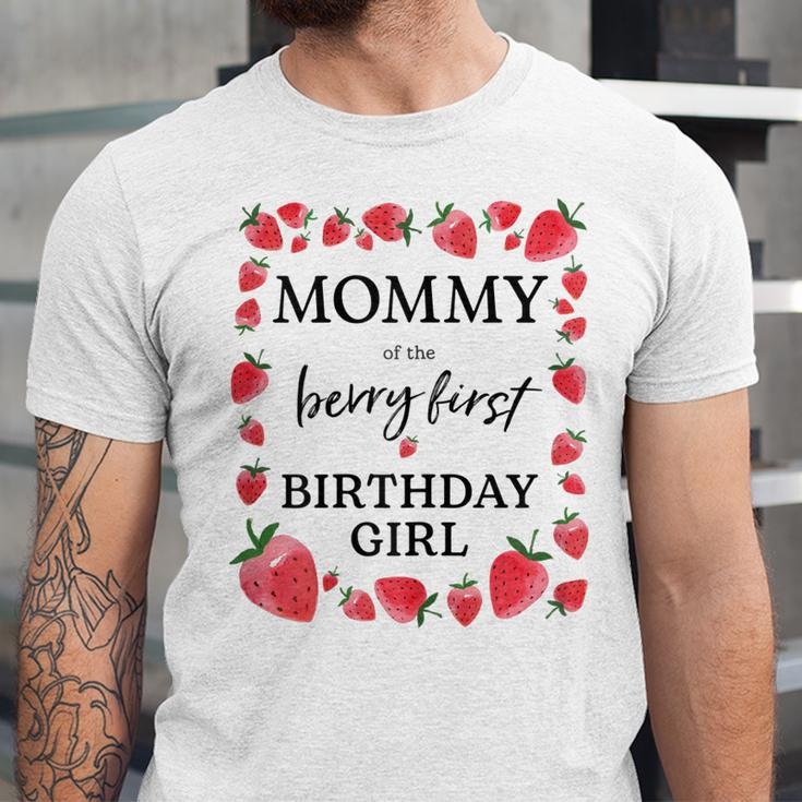 Womens Mommy Of The Berry First Birthday Girl Sweet One Strawberry Unisex Jersey Short Sleeve Crewneck Tshirt