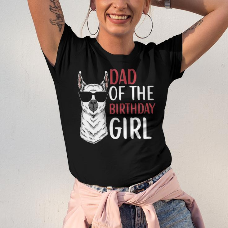 Dad Of The Birthday Girl Matching Birthday Outfit Llama Jersey T-Shirt