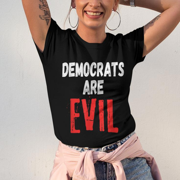Funny Anti Biden Democrats Are Evil Impeach Nancy Pelosi Anti Adam Schiff Unisex Jersey Short Sleeve Crewneck Tshirt