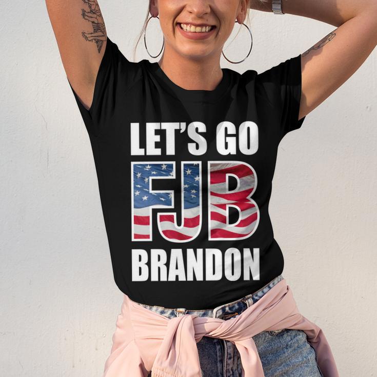 Funny Anti Biden Fjb Lets Go Brandon Fjb Flag Image Apparel Unisex Jersey Short Sleeve Crewneck Tshirt