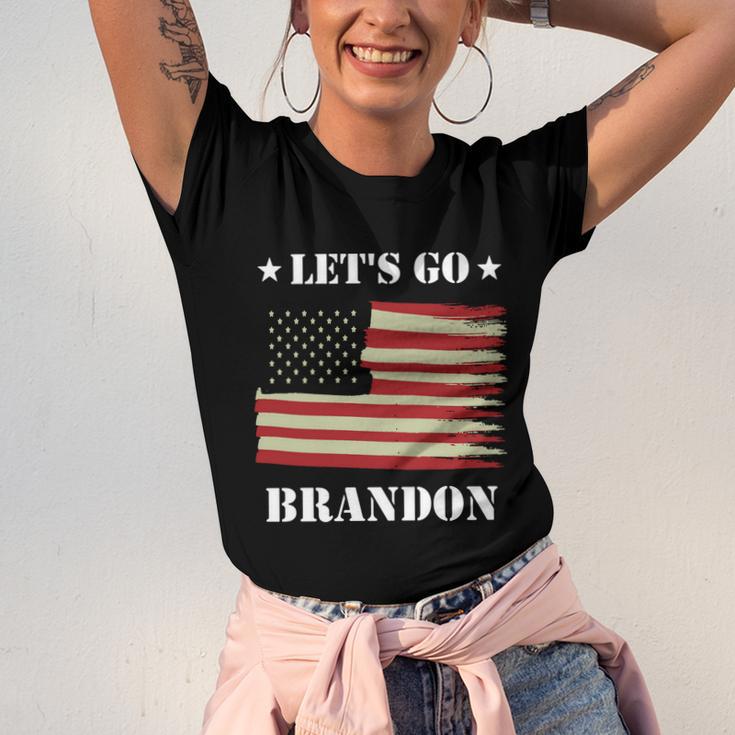 Funny Anti Biden Fjb Lets Go Brandon Let Go Brandon American Flag Republic Unisex Jersey Short Sleeve Crewneck Tshirt