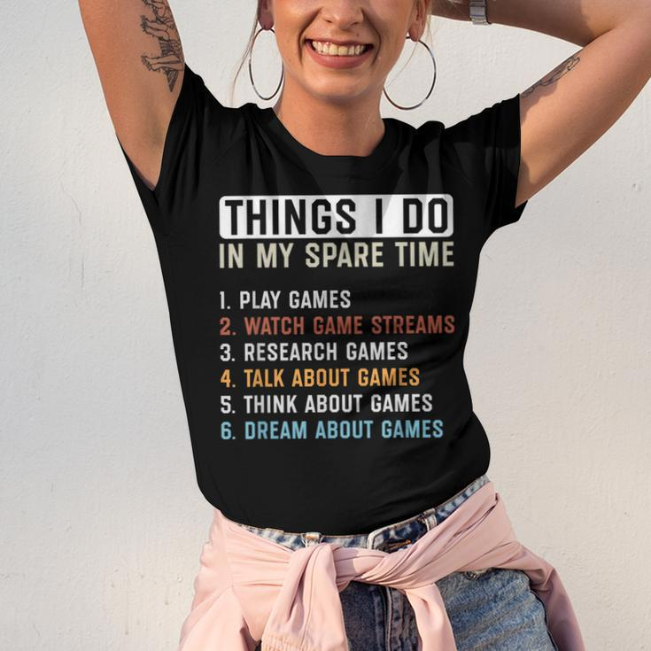 Funny Gamer Things I Do In My Spare Time Gaming Men Women T-shirt Unisex Jersey Short Sleeve Crewneck Tee