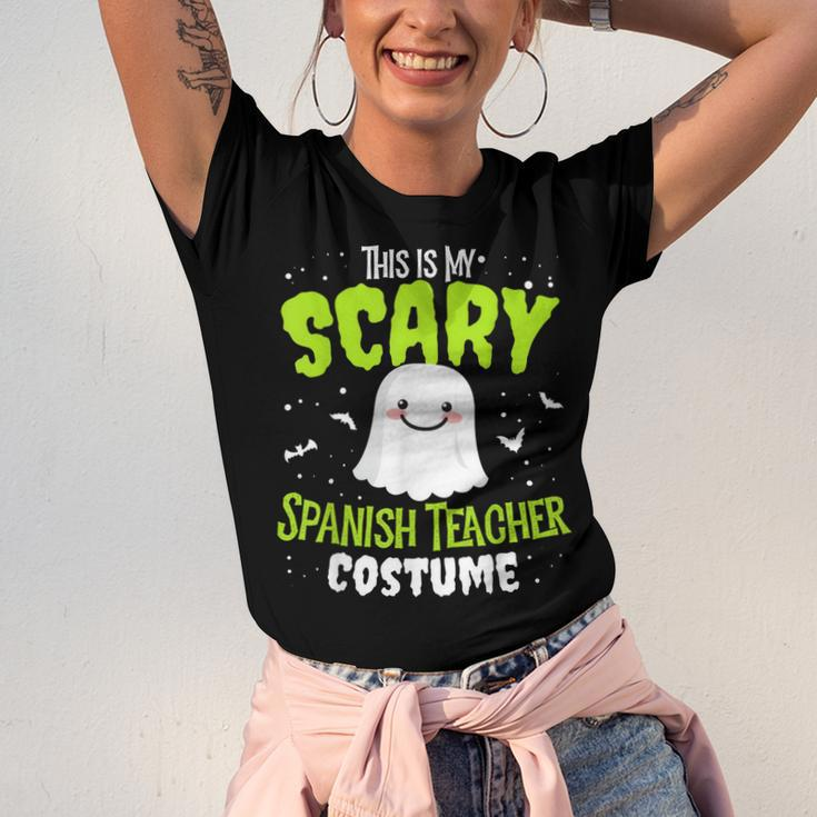 Funny Spanish Teacher Halloween School Nothing Scares Easy Costume Unisex Jersey Short Sleeve Crewneck Tshirt