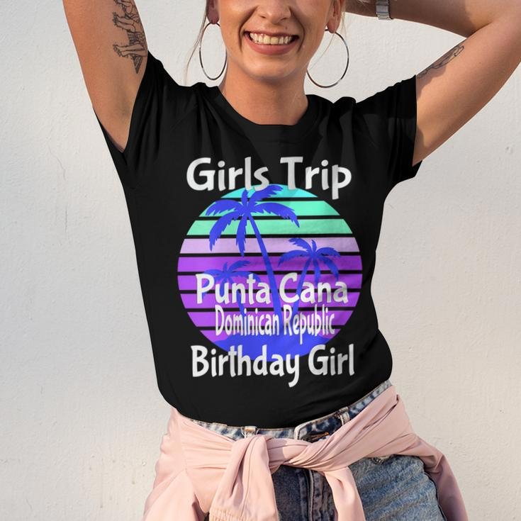 Girls Trip Punta Cana Dominican Republic Birthday Girl Squad Unisex Jersey Short Sleeve Crewneck Tshirt