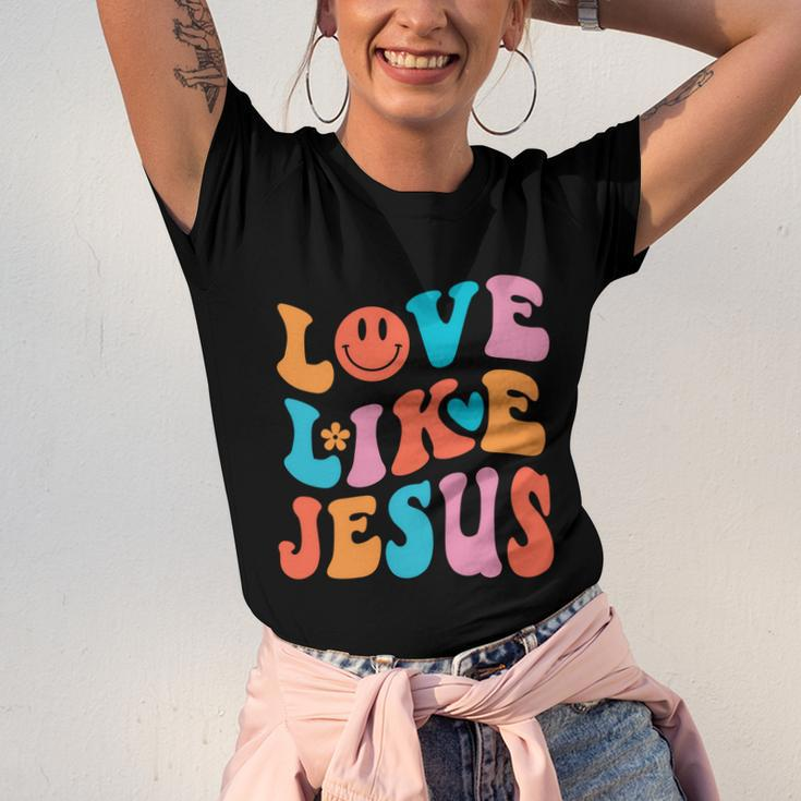 Love Like Jesus Religious God Christian Words Gift V2 Unisex Jersey Short Sleeve Crewneck Tshirt