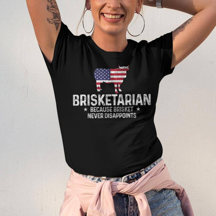 Mens Briketarian Bbq Grilling Chef State Map Funny Barbecue V2 Unisex Jersey Short Sleeve Crewneck Tshirt