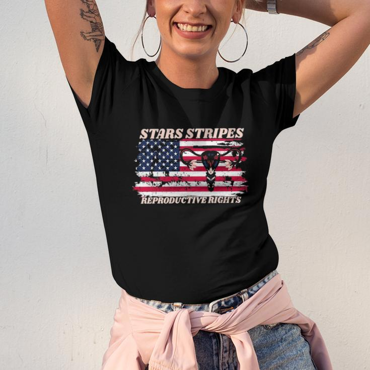 Stars Stripes Reproductive Rights Fourth Of July My Body My Choice Uterus Jersey T-Shirt