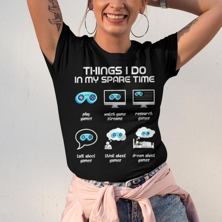 Things I Do In My Spare Time Funny Gamer Gaming Men Women T-shirt Unisex Jersey Short Sleeve Crewneck Tee