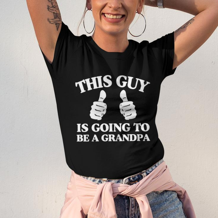 This Guy Is Going To Be A Grandpa Best Daddy Christmas Funny Gift Great Gift Unisex Jersey Short Sleeve Crewneck Tshirt