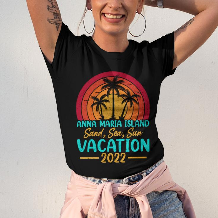 Vintage Sunset Summer Vacation 2022 Anna Maria Island Beach Cool Gift Unisex Jersey Short Sleeve Crewneck Tshirt