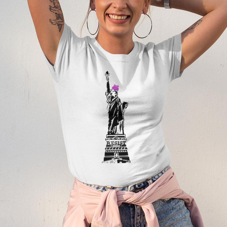 Statue Of Liberty Kitty Ears Resist Feminist Jersey T-Shirt