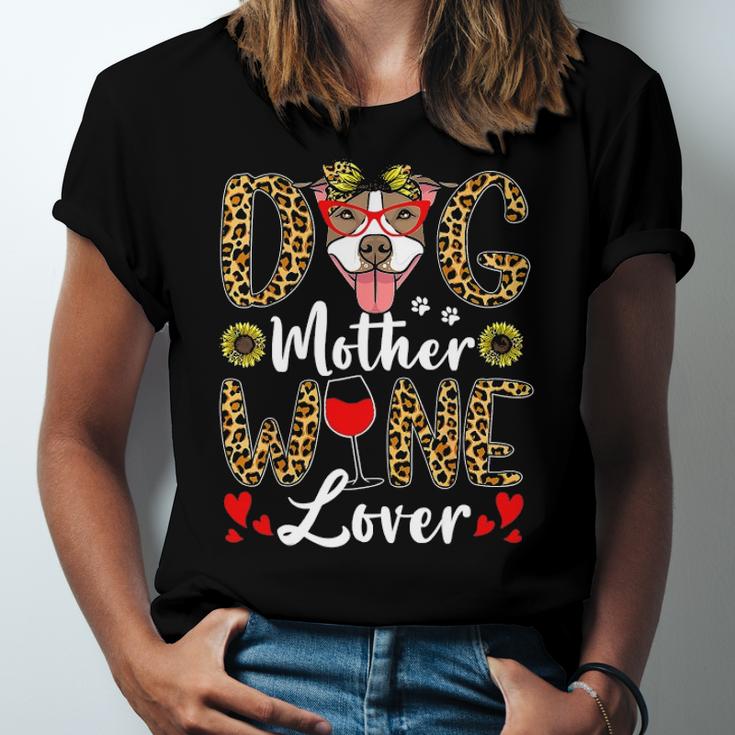 Dog Mother Wine Lover Shirt Dog Mom Wine Mothers Day Gifts Unisex Jersey Short Sleeve Crewneck Tshirt