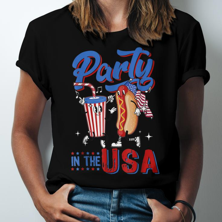 4Th Of July Food Party In The Usa Funny Hot Dog Lover Unisex Jersey Short Sleeve Crewneck Tshirt