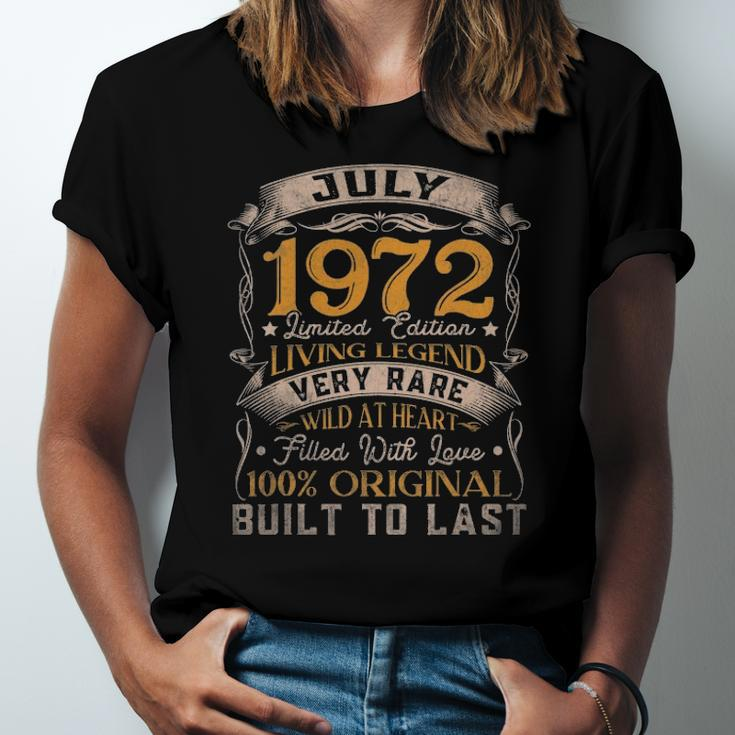50 Years Old Vintage July 1972 Limited Edition 50Th Birthday Jersey T-Shirt