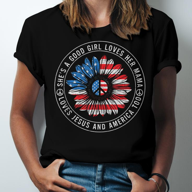 A Good Girl Loves Her Mama Jesus And America Too 4Th Of July Unisex Jersey Short Sleeve Crewneck Tshirt