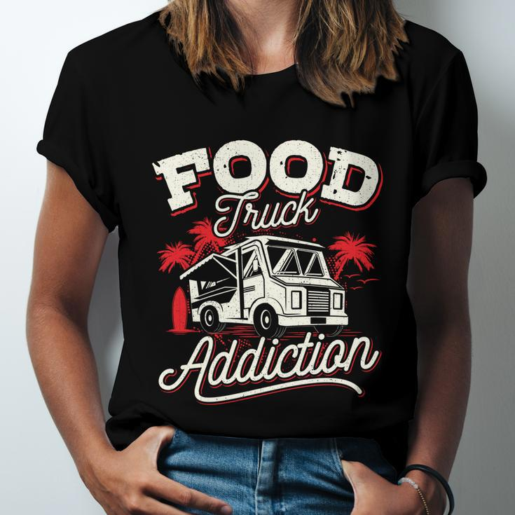 Food Truck Great Gift Funny Love Food Truck Addiction Unisex Jersey Short Sleeve Crewneck Tshirt