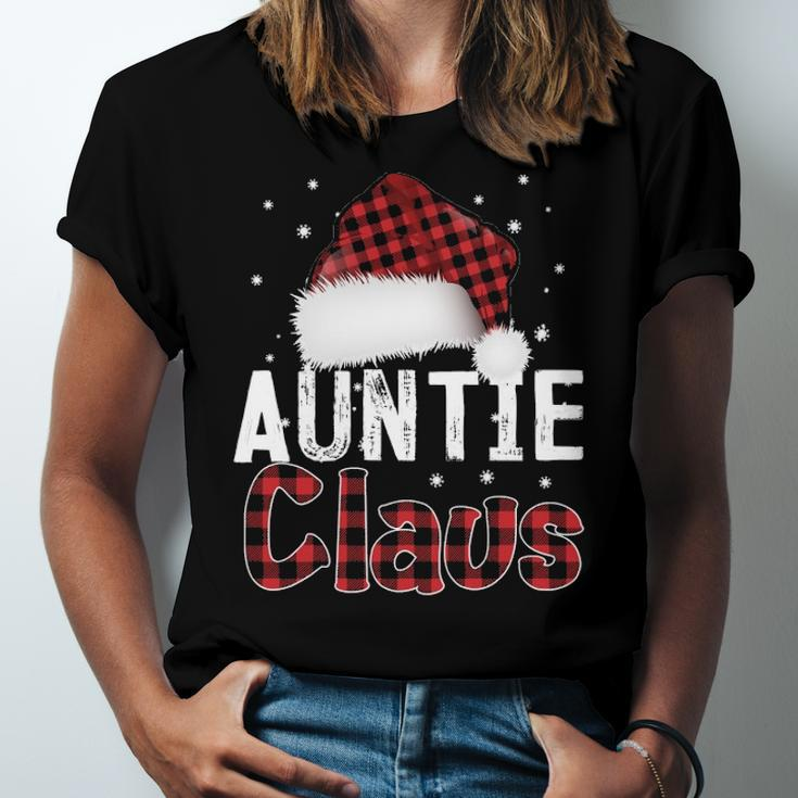 Fun Santa Hat Christmas Costume Matching Auntie Claus Jersey T-Shirt