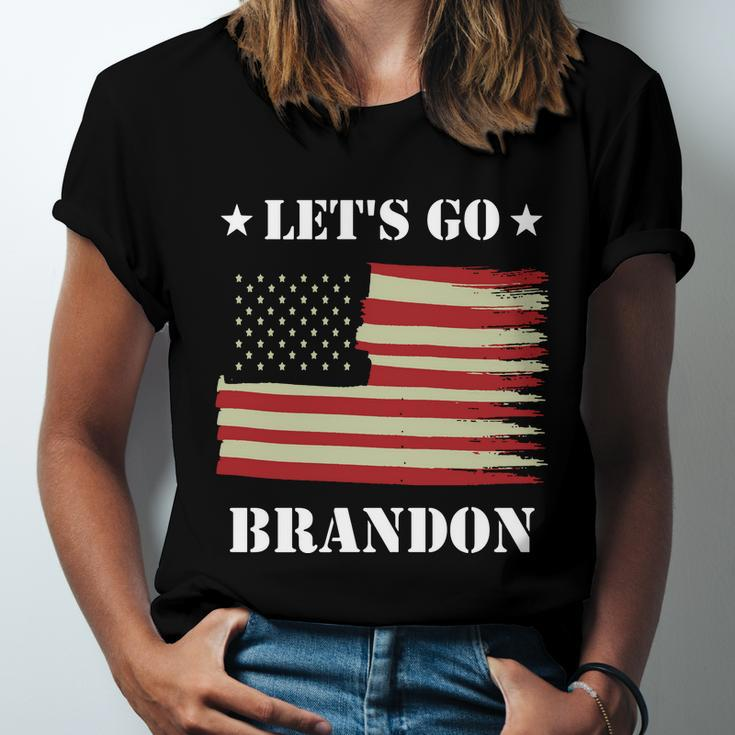 Funny Anti Biden Fjb Lets Go Brandon Let Go Brandon American Flag Republic Unisex Jersey Short Sleeve Crewneck Tshirt