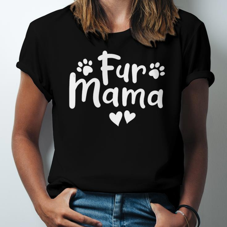 Fur Mama Paw Floral Dog Mom Jersey T-Shirt