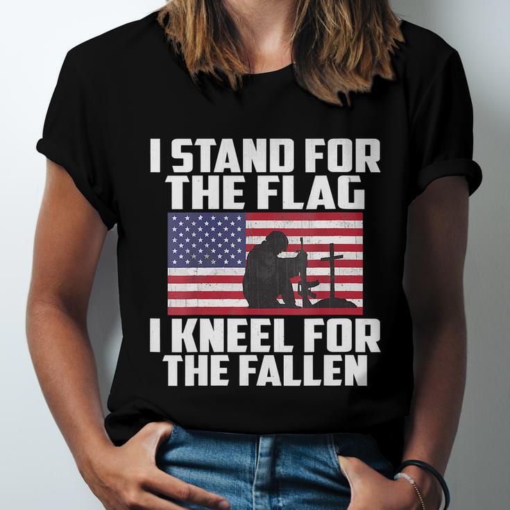 I Stand For The Flag Kneel For The Fallen Memorial Day Gift Unisex Jersey Short Sleeve Crewneck Tshirt