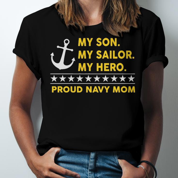 My Son My Sailor My Hero Proud Navy Mom Unisex Jersey Short Sleeve Crewneck Tshirt