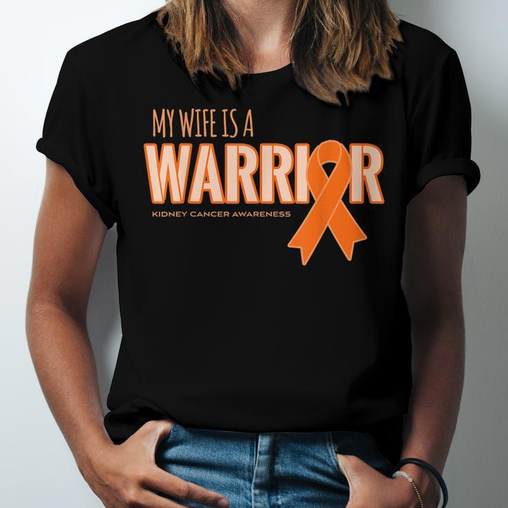 My Wife Is A Warrior - Kidney Cancer Awareness Unisex Jersey Short Sleeve Crewneck Tshirt