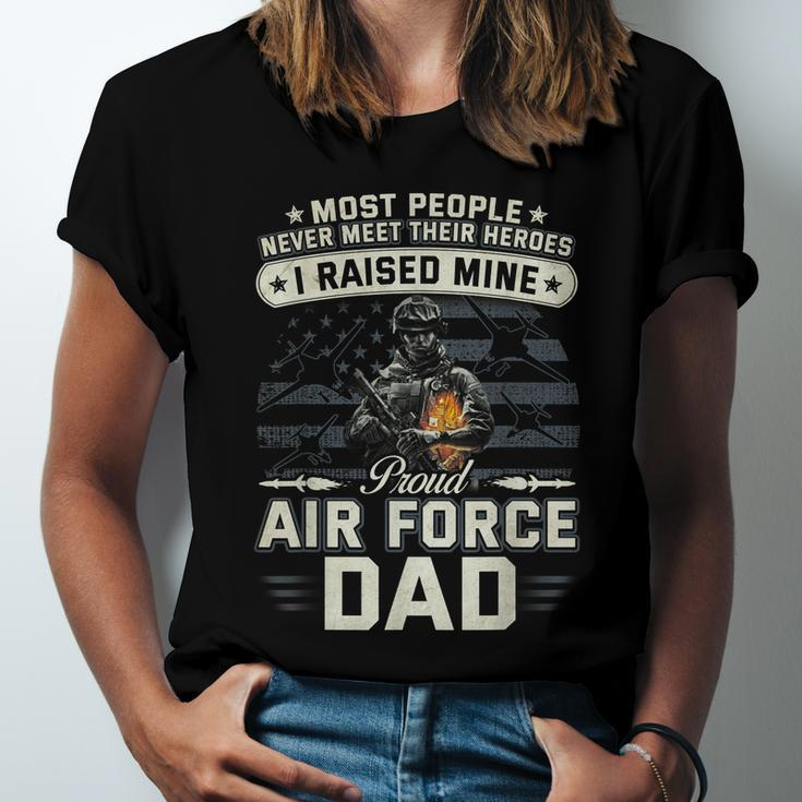 Proud Air Force Dad I Raised Mine Unisex Jersey Short Sleeve Crewneck Tshirt
