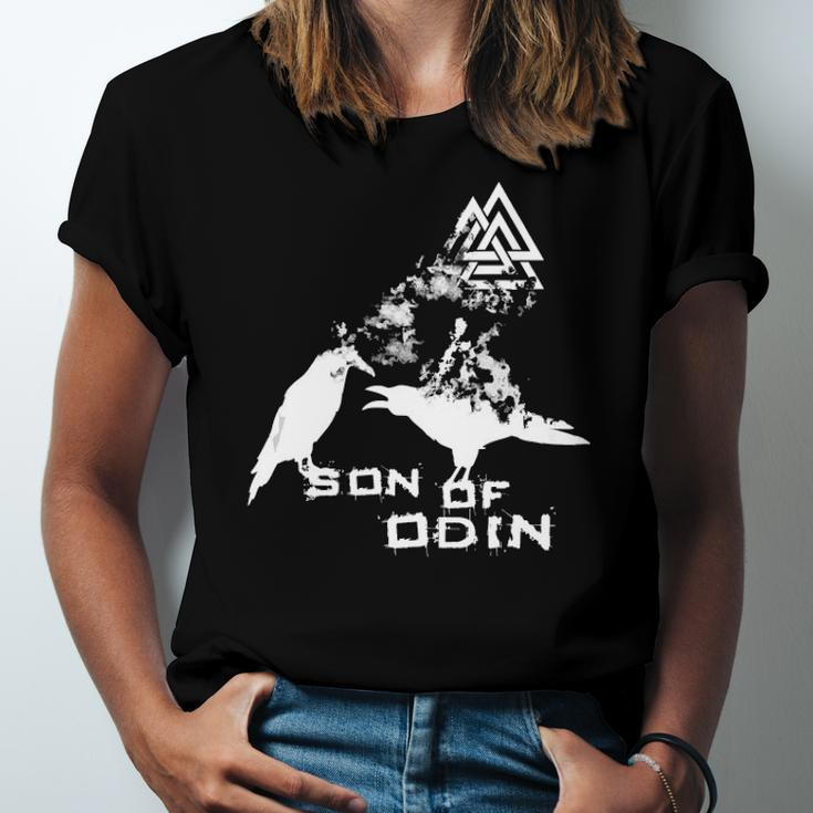 Son Of Odin Viking Odin&8217S Raven Norse Jersey T-Shirt