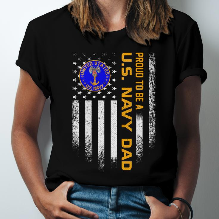 Vintage Usa American Flag Proud To Be Us Navy Military Dad Gift Unisex Jersey Short Sleeve Crewneck Tshirt