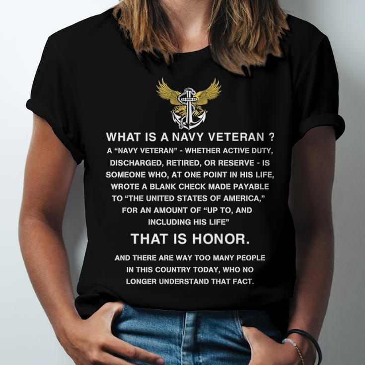 What Is A Navy Veteran Unisex Jersey Short Sleeve Crewneck Tshirt