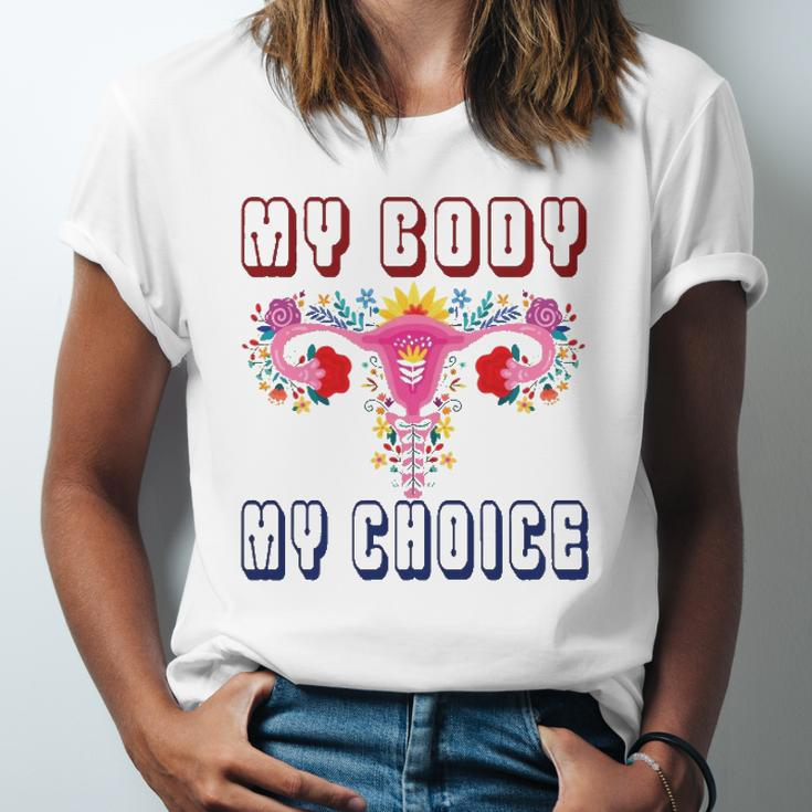 My Body My Choice Pro Roe Floral Uterus Jersey T-Shirt