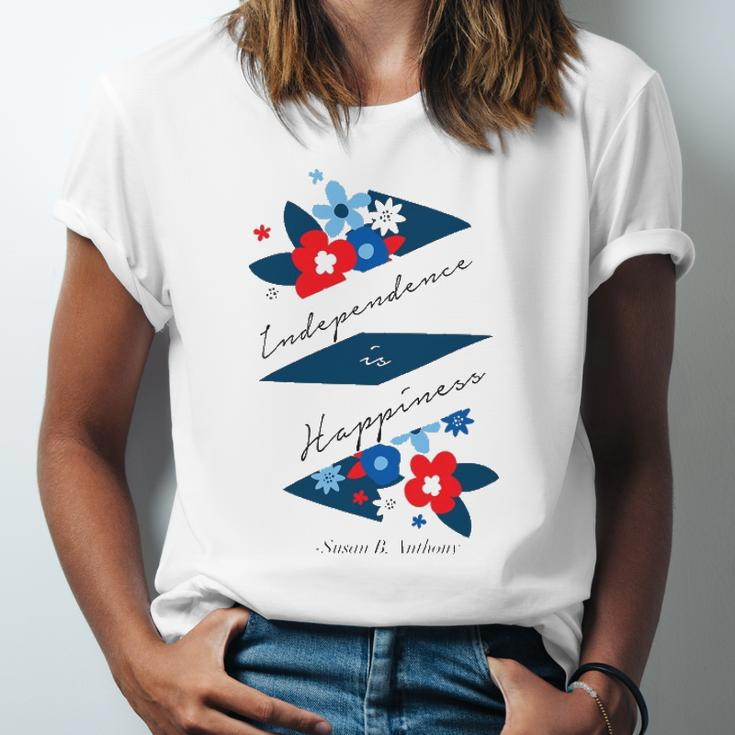 Independence Is Happiness &8211 Susan B Anthony Jersey T-Shirt