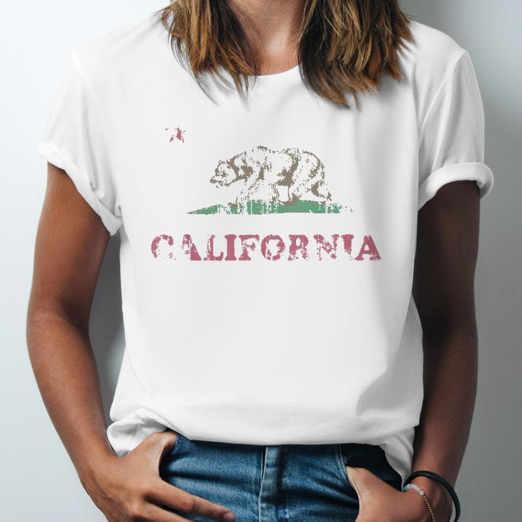 Retro California Republic Flag V2 Jersey T-Shirt