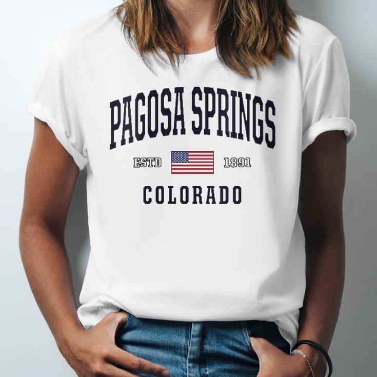 Usa Flag Stars &Amp Stripes Pagosa Springs Colorado Jersey T-Shirt