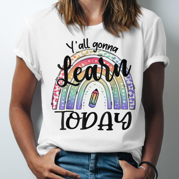 Yall Gonna Learn Today Funny Back To School Tie Dye Rainbow Men Women T-shirt Unisex Jersey Short Sleeve Crewneck Tee