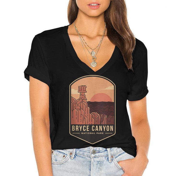 1928 Bryce Canyon National Park Utah  Women's Jersey Short Sleeve Deep V-Neck Tshirt