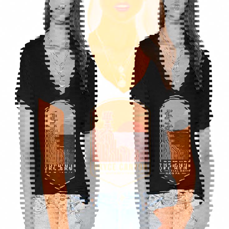 1928 Bryce Canyon National Park Utah  Women's Jersey Short Sleeve Deep V-Neck Tshirt