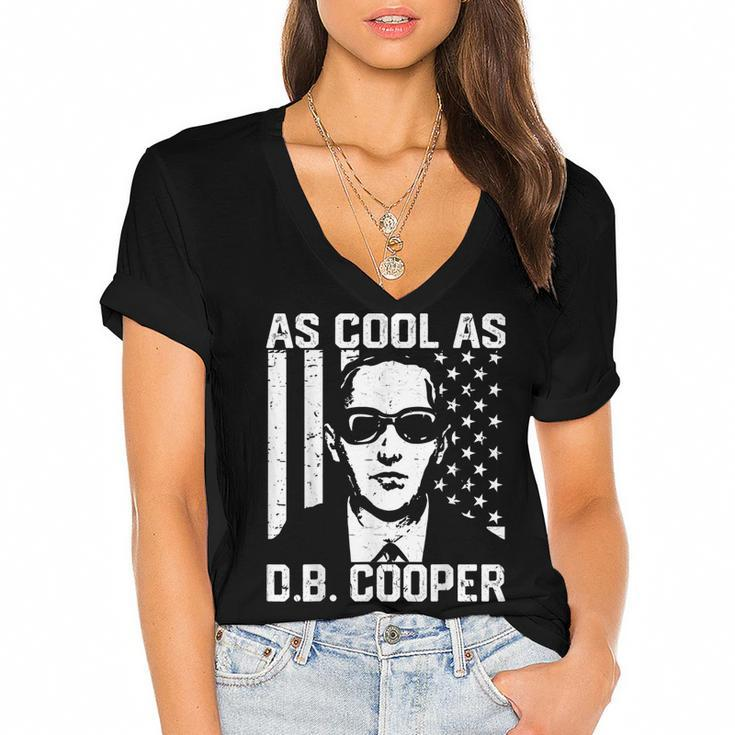 As Cool As D B Cooper Funny Skyjacker Hijack Skydiving   Women's Jersey Short Sleeve Deep V-Neck Tshirt